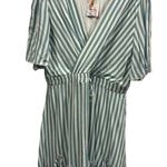 Pretty Garden Viscose Striped Wrap Look V Neck Ruffled Hem Flowy Dress Womens XL Photo 1