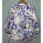 C&C California  Top Womens 1X‎ 100% Linen Floral Print Tunic Tropical Beachy Photo 4