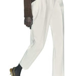 ZARA White High Waisted Dress Pants Trousers Size Medium Straight Leg Career Photo 0