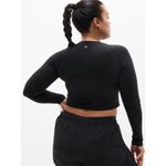 Athleta New  XL Momentum Flex Crop Top Black Long Sleeve X-Large Photo 4