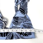 Aerie NEW Blue Tropical Leaf Print Ruffle Longline Triangle Bikini Top M Photo 2