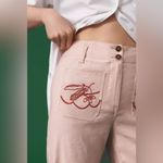 Anthropologie NWT Maeve The Junie High-Rise Flare Pants: Embroidered Edition 30 Photo 5