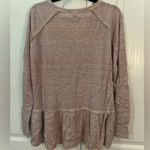 Free People  L We The Free Coastline Pale Pink Thermal Henley Peplum NWOT Photo 11