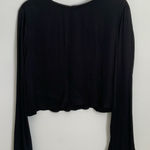 Velvet Black bell sleeve button back‎ shirt size large Photo 0