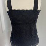 Coldwater Creek BLACK  LACE‎ OVERLAY SQUARE NECKLINE TANK TOP Photo 0