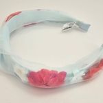 Claire's Pale Blue Flower Chiffon Knotted Headband Pink Photo 2