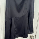 Y2K Scoop Skirt XL Black Satin Asymmetric Whimsygoth Cyber Skater Office Siren Photo 0