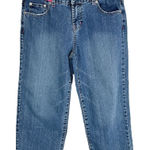 Carolina Blues Size 8 Jeans Capri Cropped Pink Waistband Barbie Raw Waist 1678 Photo 0