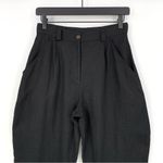 HANDMADE LINEN STUDIO Ginger High Waist Tapered Linen Pant Black Size 8 Photo 1