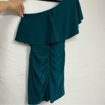 XScape Teal Blue Ruffled One Shoulder Ruched Mini Dress Womens 4 Formal Bodycon Photo 5