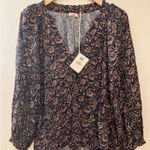 Faherty  Portia Vneck Blouse Artisian Paisley Photo 0