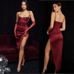 House Of CB NWOT  Flora Bustier Maxi Dress Wine Side Slit XL L+ Photo 1