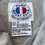 Vintage 80s 90s Paris Sport Club Gray Metallic Trench Coat Size 7 Small Medium Silver Photo 13