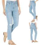 Paige  Sarah Slim Crop Jeans Starstruck Destructed High Rise Size 27 Distressed Photo 1