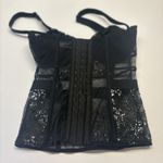 Victoria's Secret  Metallic Black And Silver Floral Bustier Corset Size 32C Photo 6