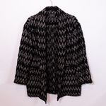 Isabel Marant Elis Zigzag Striped Jacquard Wool Blend Coat Black And Beige 34/0 Photo 0