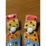 Colorful 80s Inspo Earrings Rhinestone Geometric Statement Earrings Art to Wear Photo 2