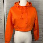 ZARA  Cropped Pullover Hoodie Orange-Small Photo 0