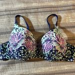 Women's Plus Size Navy Teal Floral Bikini Cupped Swimsuit Size 26 EUC #1868 Blue Photo 1
