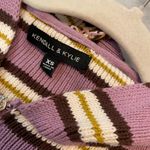 Kendall + Kylie Size XS Purple Stripe Full Zip Cotton Ribbed Knit Cropped Hoodie Photo 8