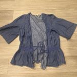 Matilda Jane  Women’s M chambray tie front Cardigan kimono sleeve Photo 0