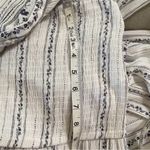 Sugar & cream Jumpsuit L white Blue flowy Ruffle Sleeveless Wide Leg Size L Photo 7