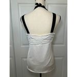 Cache Y2K  White Sleeveless Halter Top with Attached Black Necklace Women's Large Photo 3