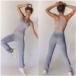 Free People NWT  Let’s Bounce‎ Onesie Jumpsuit Slate Blue Dusted Cerulean xs Photo 1