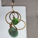 14K GF Gaspeite & Blue Stone Dangling Earrings Blue Photo 0