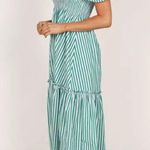 Petal and Pup Yasminie Green White Striped Shirred Maxi Dress S Photo 2
