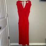 CAbi  Red Uptown Cropped Wide Leg Jumpsuit Women’s size medium Photo 1
