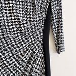 Ralph Lauren Lauren  Houndstooth Ruched Sheath Dress Size 8P Black White Photo 4
