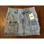 Princess Polly Childers Denim Mini Skirt Mid Wash Size 6 NWT Photo 2