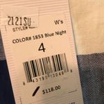 Southern Tide Blouse Jillian Peplum Hem Blue Plaid Sz 4 BNWT Boatneck Blue White Photo 13