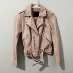 ALLSAINTS Women's Balfern Biker Jacket Size 0 Pink Asymmetrical Zip Casual Photo 0