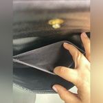 Crossbody black canvas‎ bag with mirror Photo 5