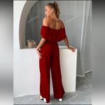SheIn Red Wide Leg Two Piece Set Photo 1