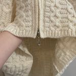 Aran Crafts 100% Merino Wool Chunky Cable Knit Hooded Sweater Zip Up Jac… Photo 6