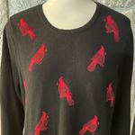 Catherines CATHERINE’S Black And Red Sparkle Cardinal Scoop Neck Sweater- Size 1X 18/20W Photo 1