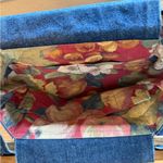 Denim shoulder Bag‎ with Wooden closure Blue Photo 5