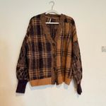Free People NWOT  Sepia Plaid Cardigan Photo 4