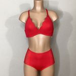 Seafolly New.  red petal edge high rise bikini. USA SIZE 8DD/6-bottom Photo 3