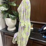 California Dynasty, vintage Floral Green and Purple Women's Robe and nightgown Photo 5