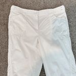 Chico's Chico’s Mid Rise Straight Leg Pants in White Coastal Casual Beachy Size 6 Small Photo 1