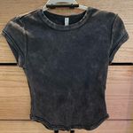 Free People FP Movement Ribbed Baby Tee Washed Black size Medium Photo 4