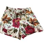 C&C California  women's size 6 linen blend floral shorts with beaded tass… Photo 0