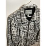 LY2K VANITY Pea Coat Plaid‎ Large Jacket Gray Button Peacoat Collared Photo 2