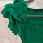 ZARA Green  Ruffle Sleeve Bodysuit Photo 1