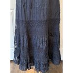 Ann Taylor VTG  NWOT Slip Dress SZ 6 Silk Dark Blue Romantic Lace Feminine Ruffle Photo 9