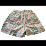 VTG Stuffed Shirt Printed Pastel Denim High Waisted Shorts Retro 80’s Summer 7/8 Multiple Size 27 Photo 5